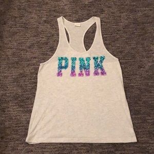 Pink sequin tank ✨